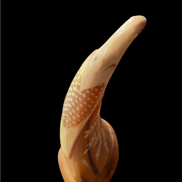 Handcrafted Wooden Bird Sculpture - Picture 3 of 4